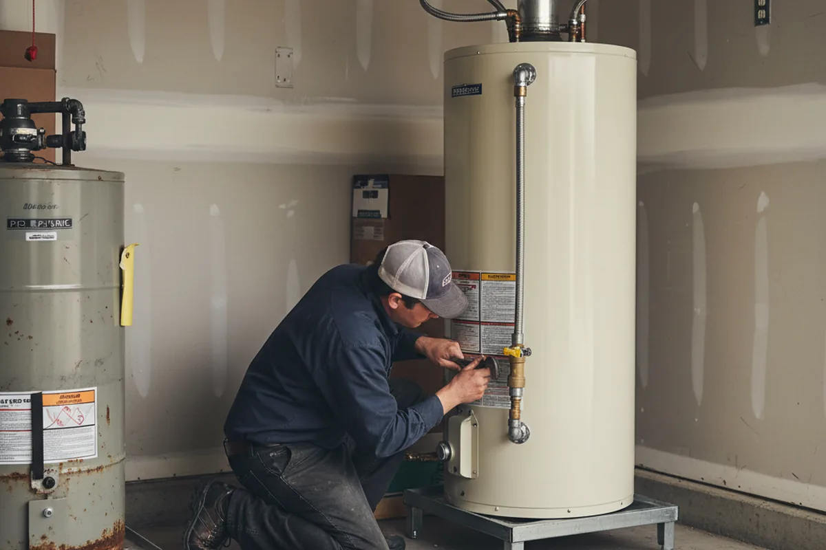 Water heater and shutoff valve replacement in Limekiln